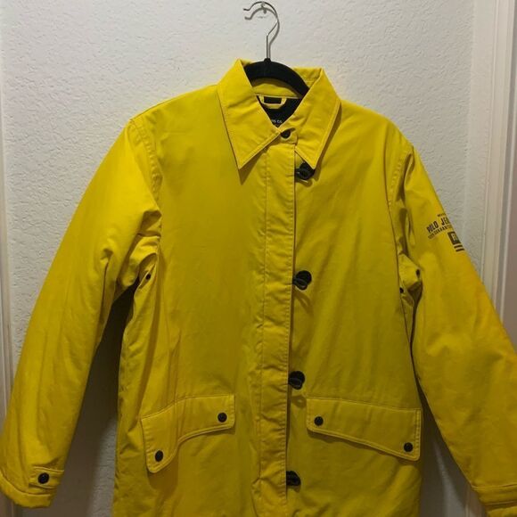 Lauren Ralph Lauren Yellow Cotton Zip Clasp Long Sleeve Denim Jacket Size Small - Picture 2 of 9